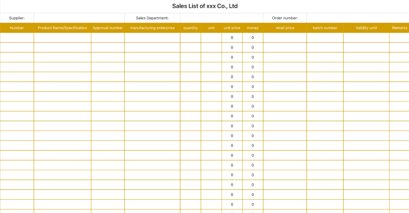 Company sales list 1